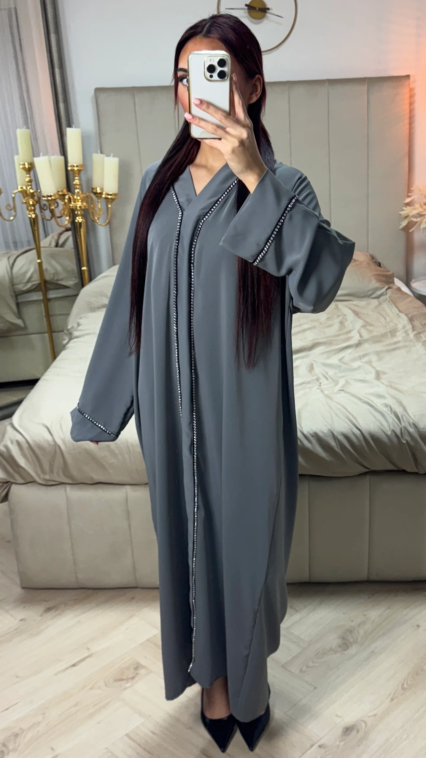 V Neck Abaya Diamonds - Image 13