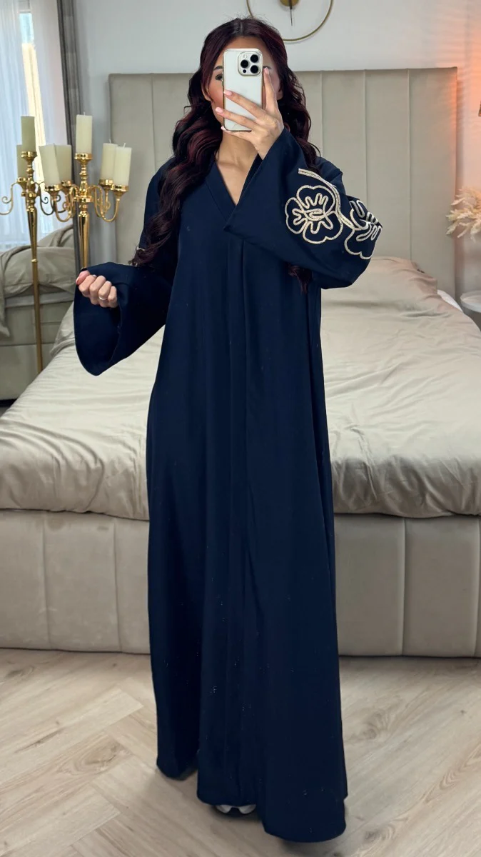 V Neck Dress Embroidery Sleeves - Image 4