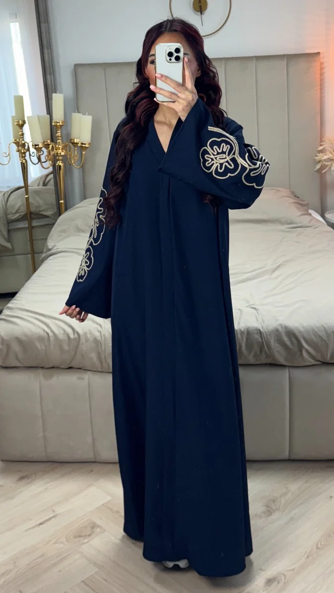 V Neck Dress Embroidery Sleeves - Image 5
