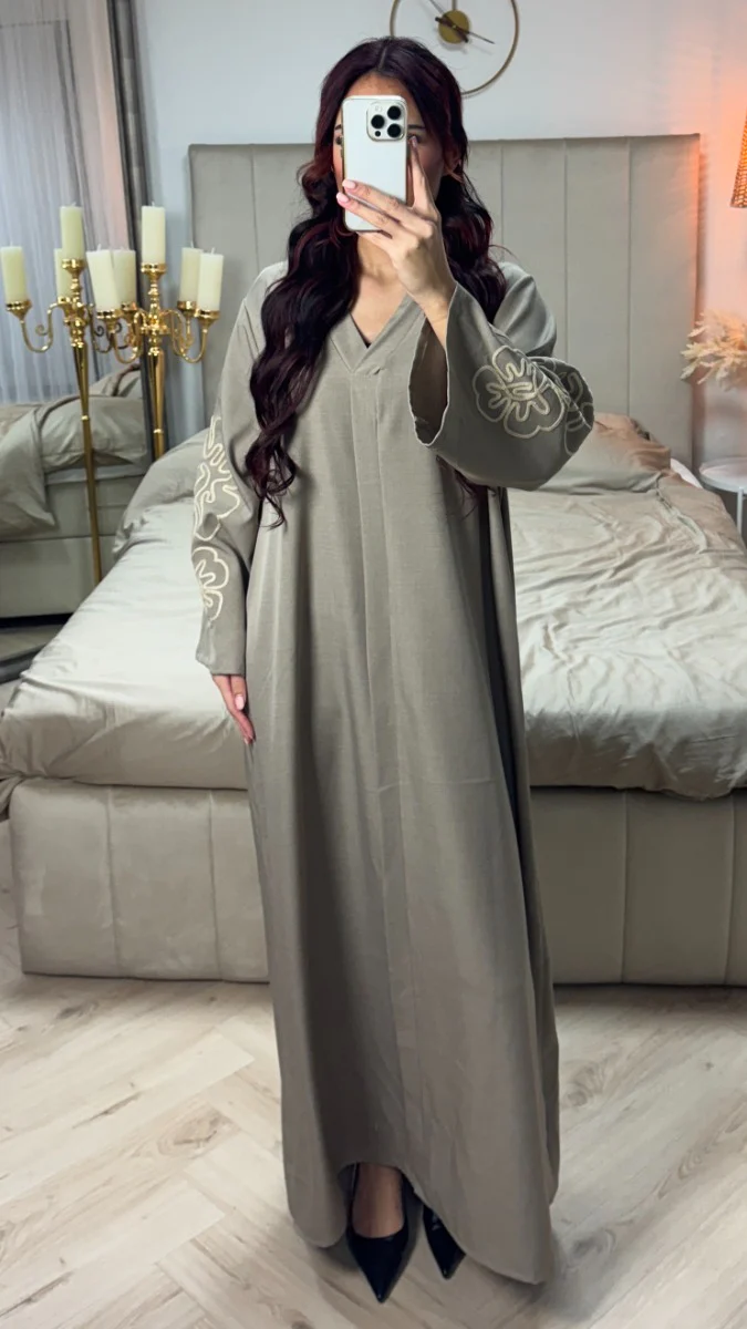 V Neck Dress Embroidery Sleeves - Image 8