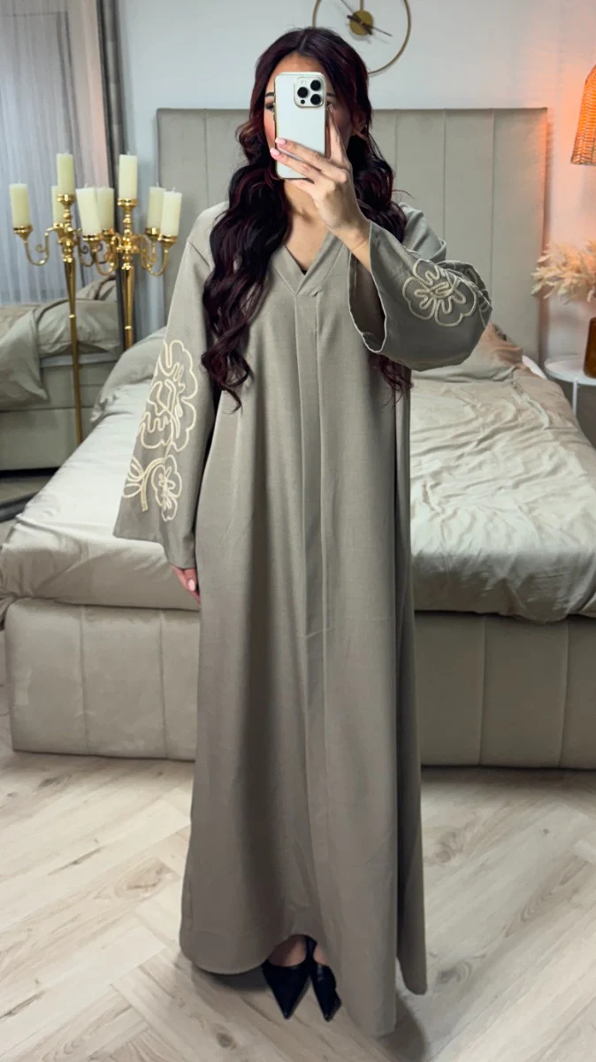 V Neck Dress Embroidery Sleeves - Image 9