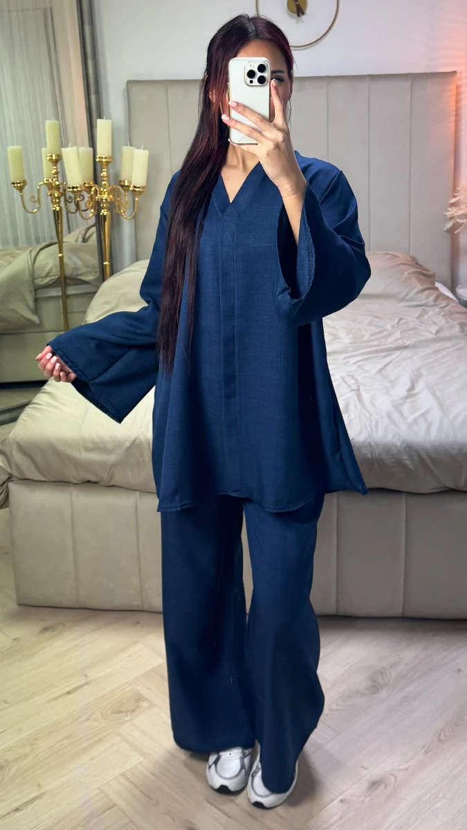 V Neck Essential Oversized Set - Image 12