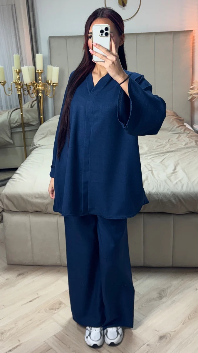 V Neck Essential Oversized Set - Image 13