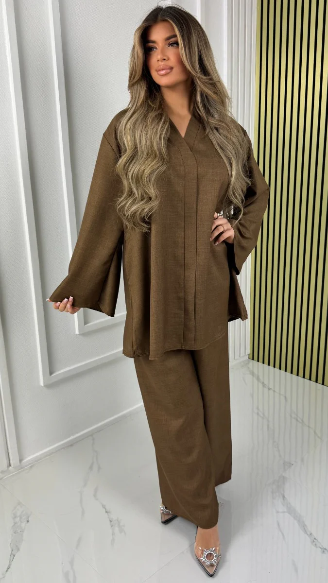 V Neck Essential Oversized Set - Image 4