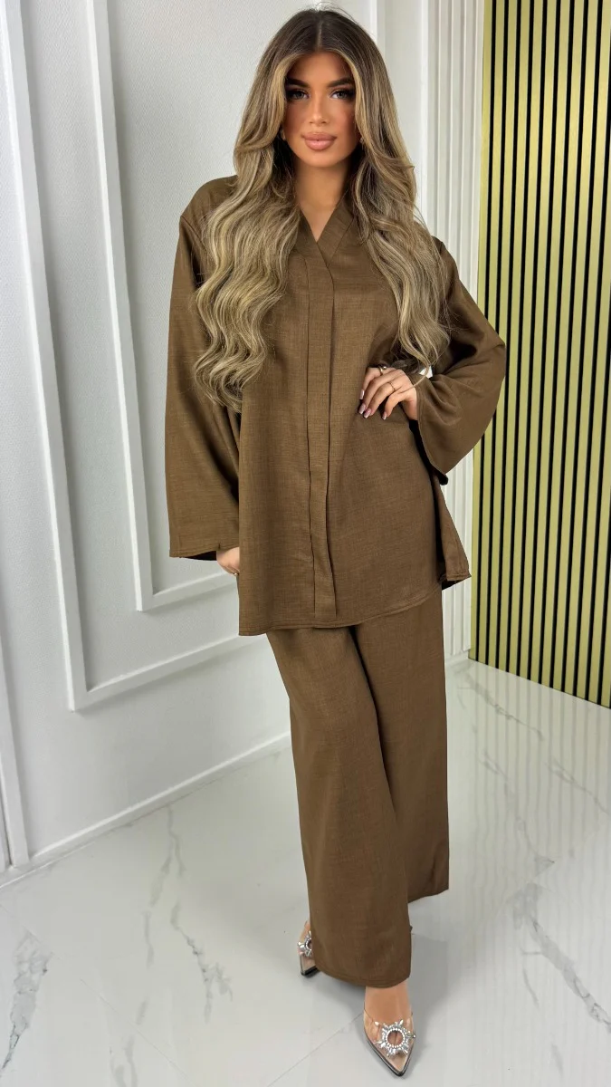 V Neck Essential Oversized Set - Image 5