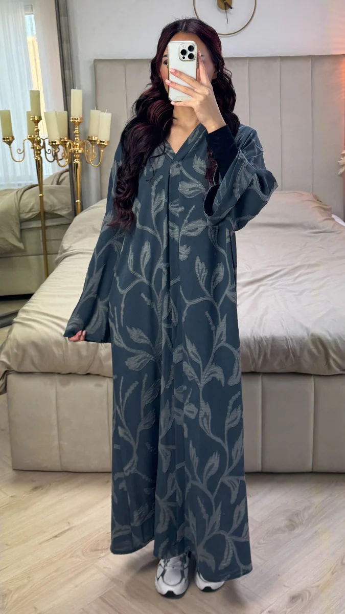 V Neck Flower Embroidery Maxi Dress - Image 11