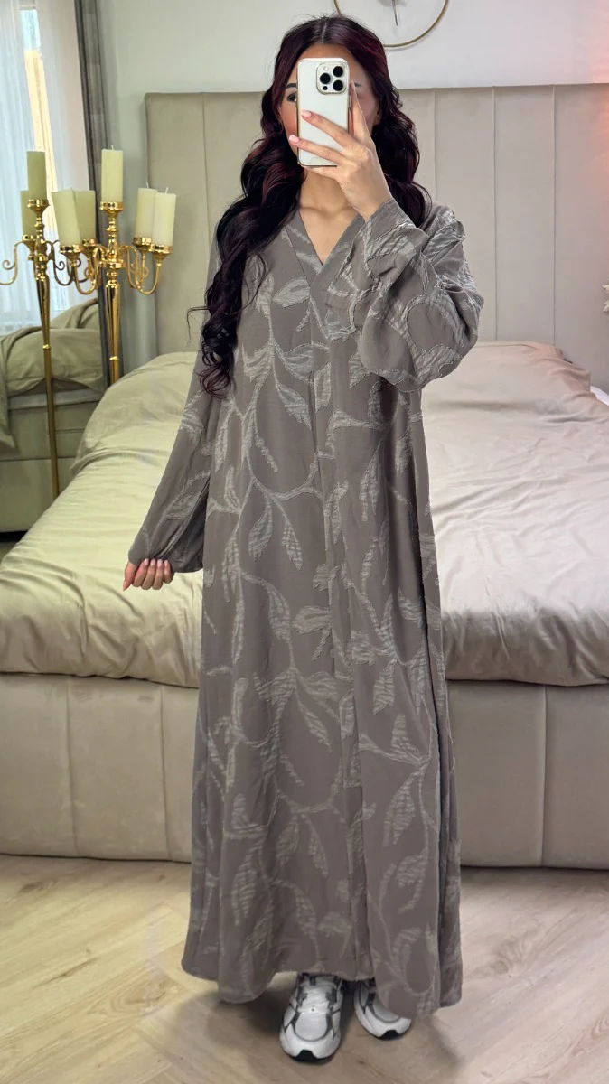 V Neck Flower Embroidery Maxi Dress - Image 8