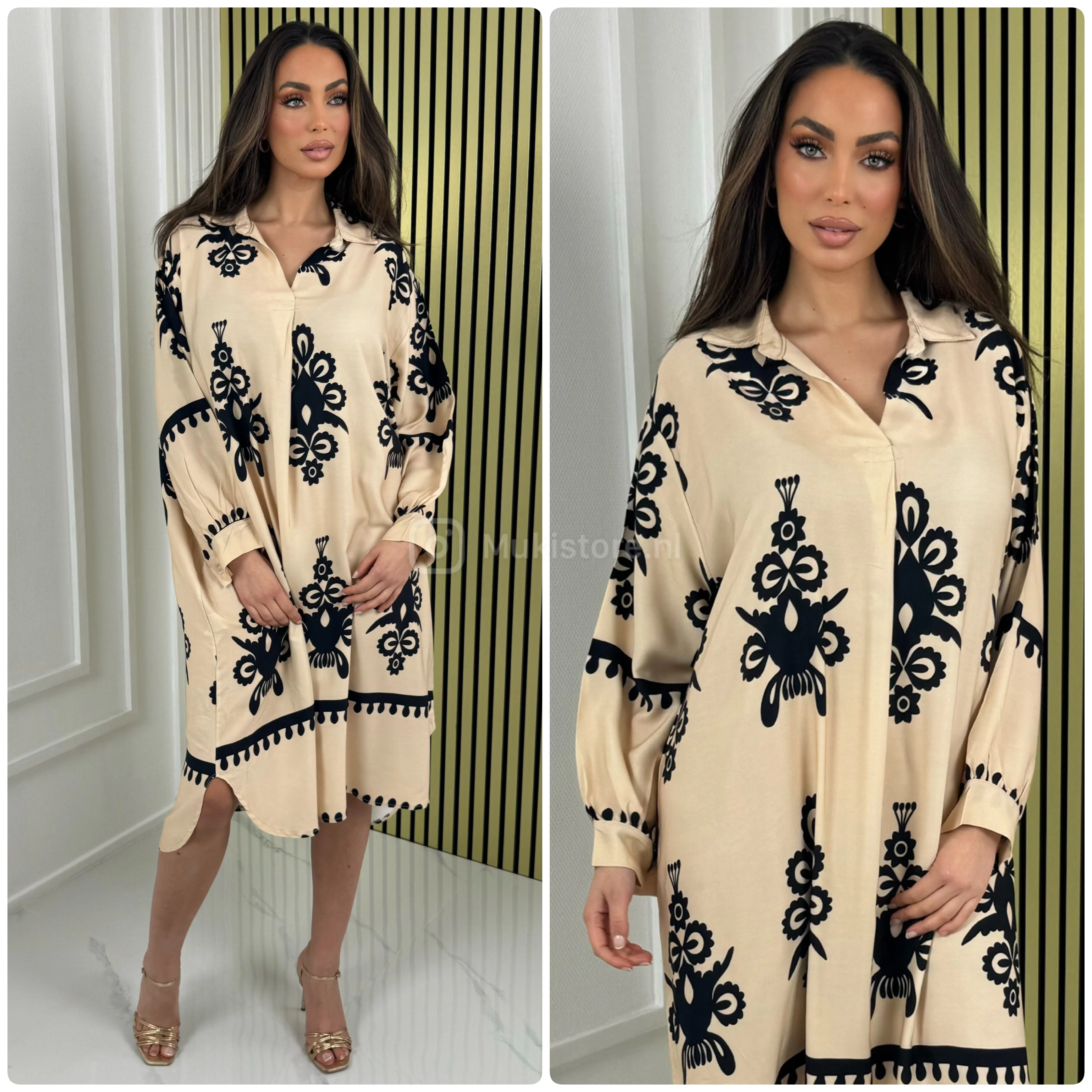 V Neck Print Dress - Image 5