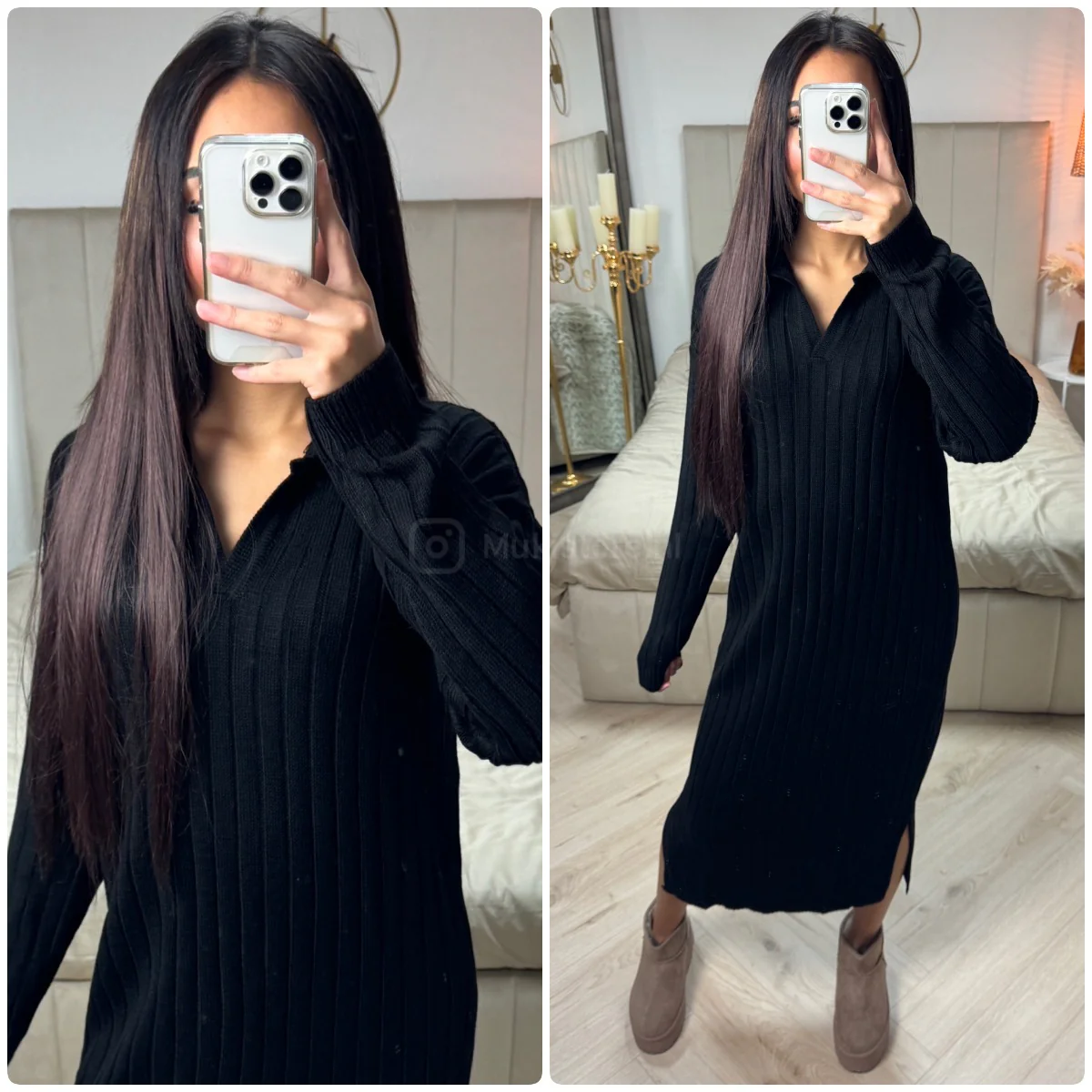 V Neck Stripes Splits CLD-584 - Image 5