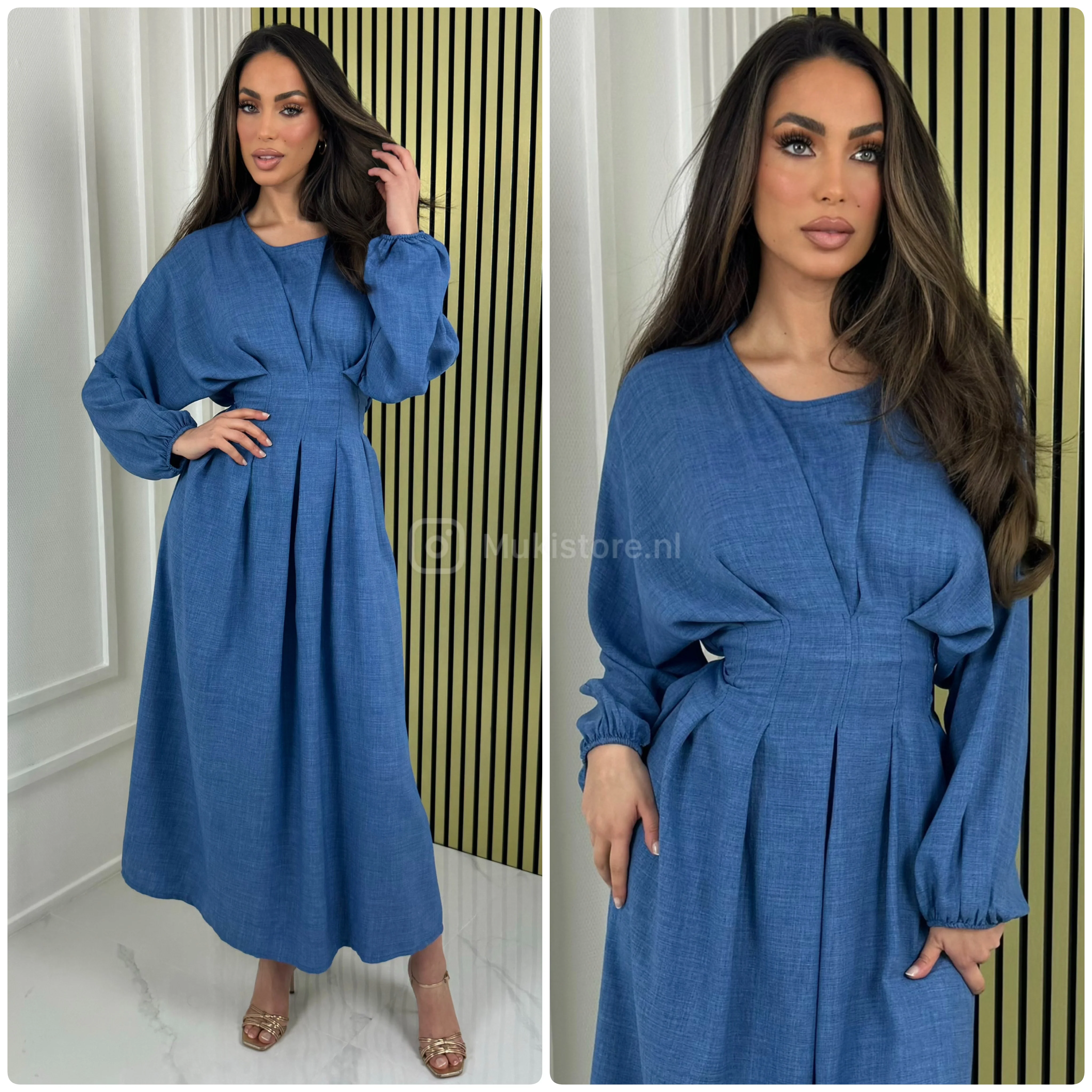 Waist Detail Pleated Tie Belt Dress - Image 8