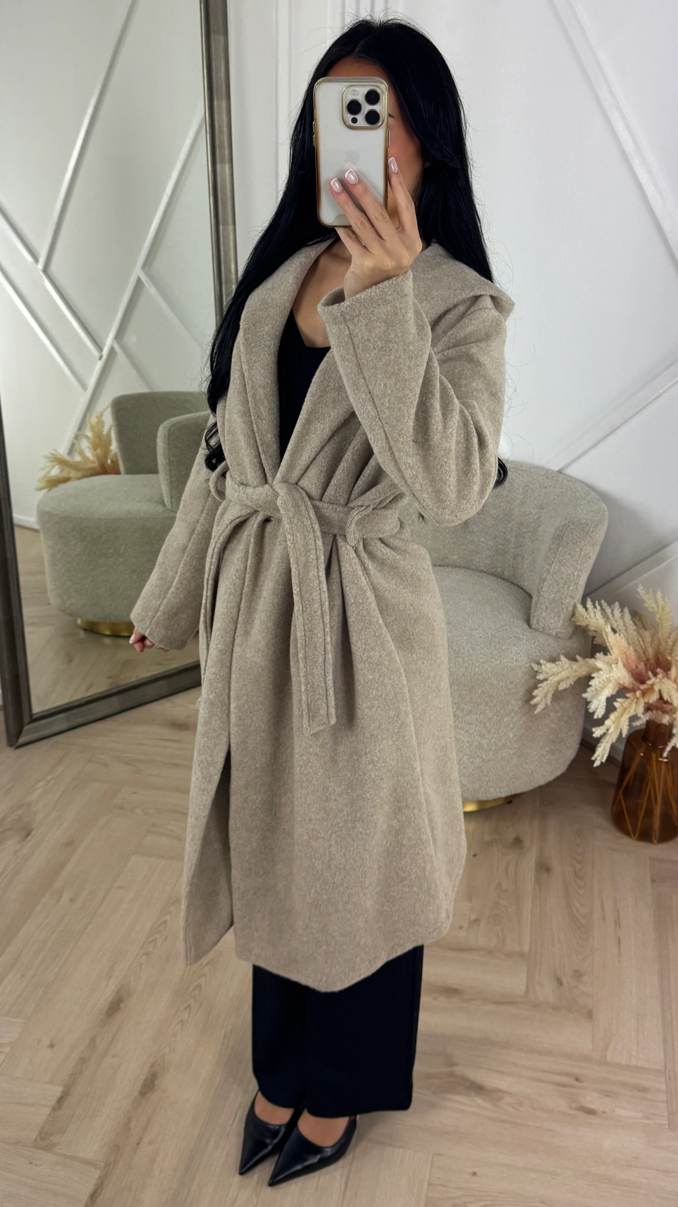 Wool Touch Trenchcoat met Ceintuur - Image 7