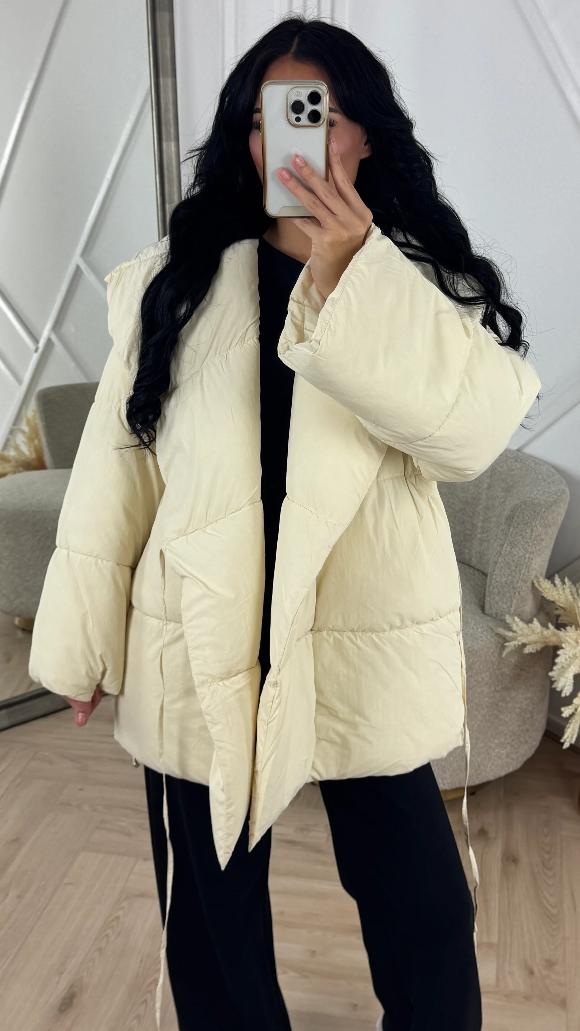 Wrap Puffer Jas met Strikdetail - Image 3