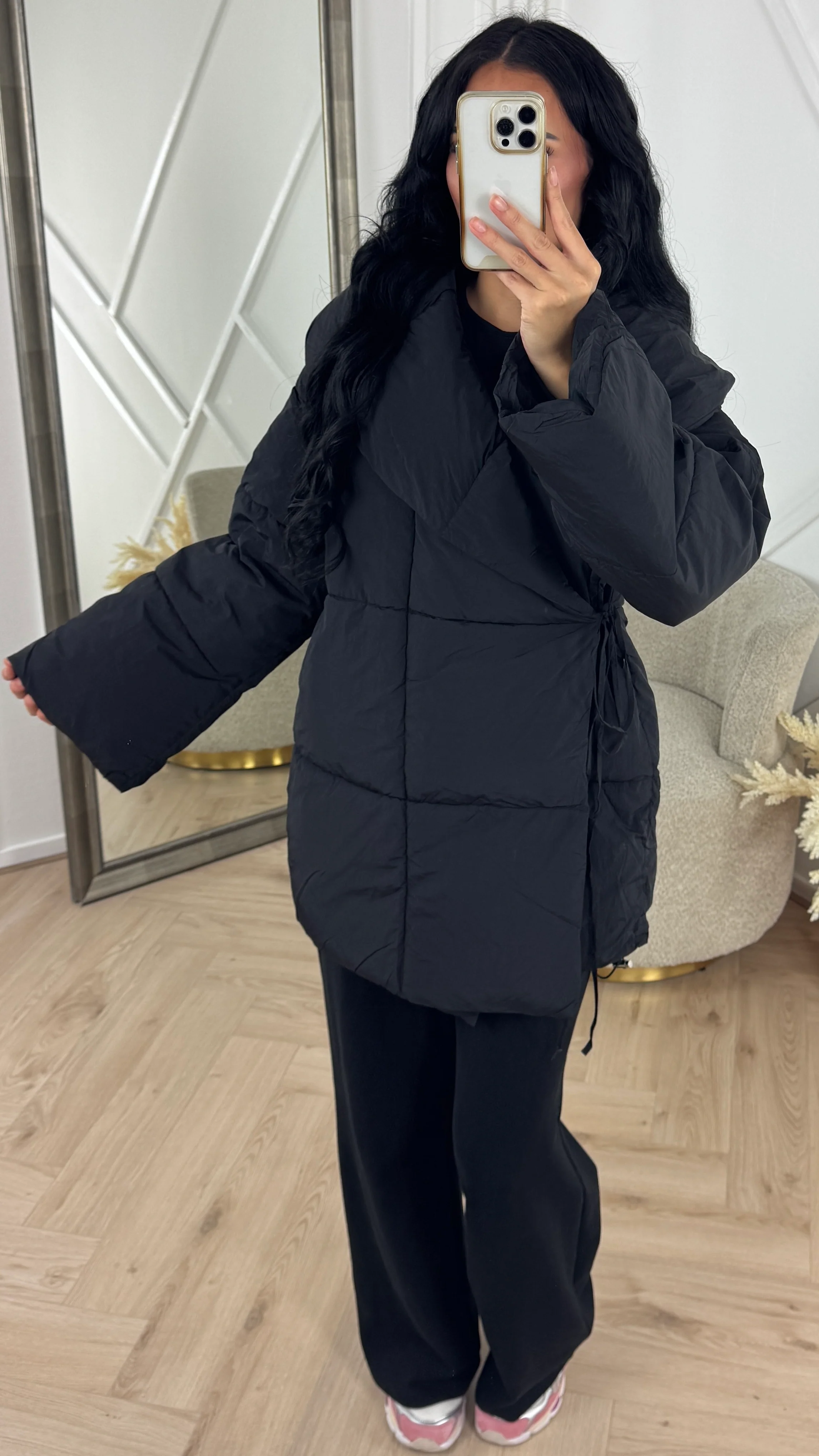 Wrap Puffer Jas met Strikdetail - Image 6