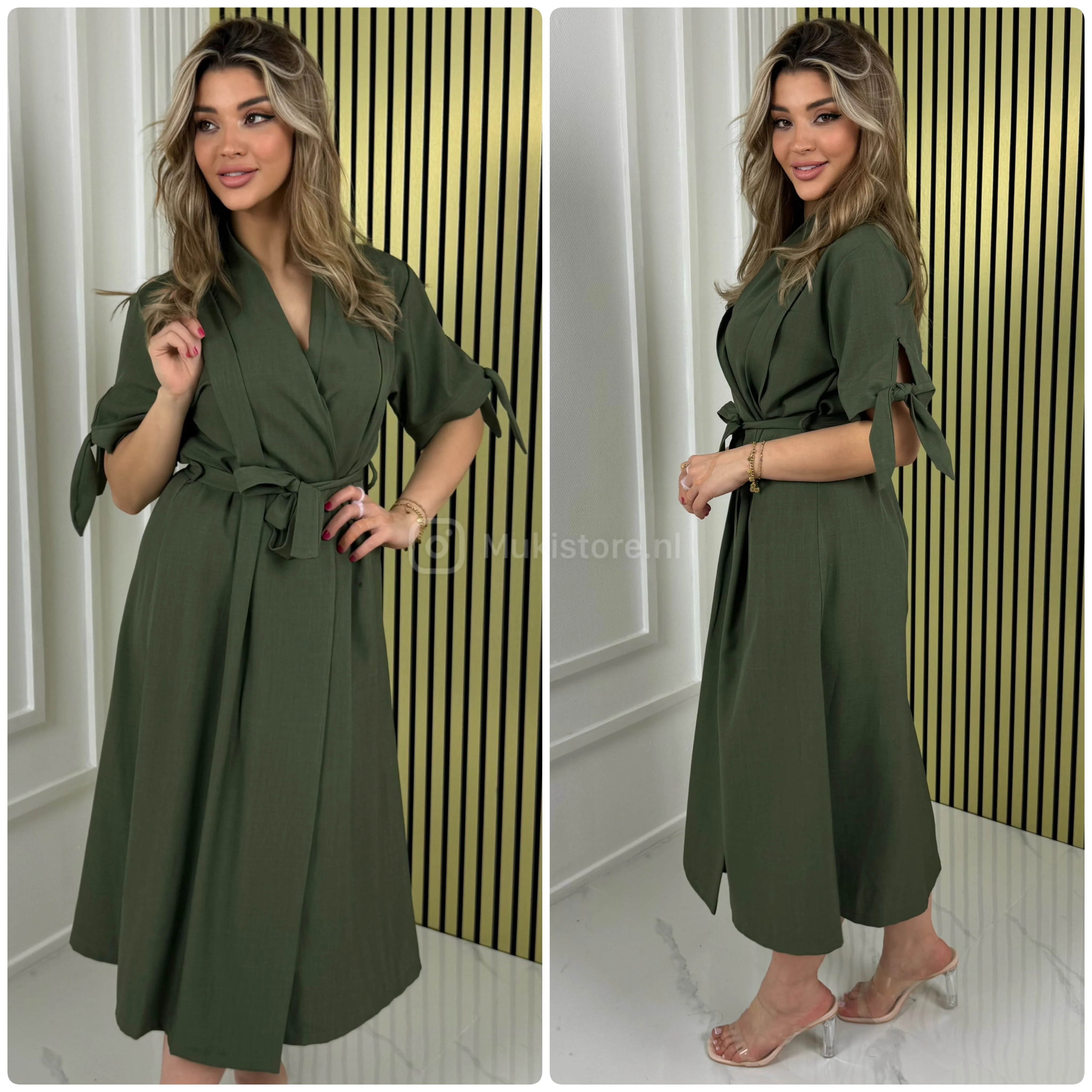 Wrap Tie Belt Dress Tie Sleeves - Image 11