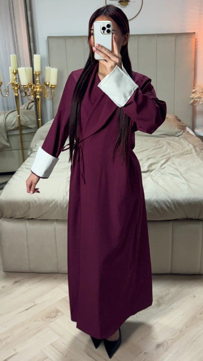 Wrap Tie Belt Kimono White Sleeves