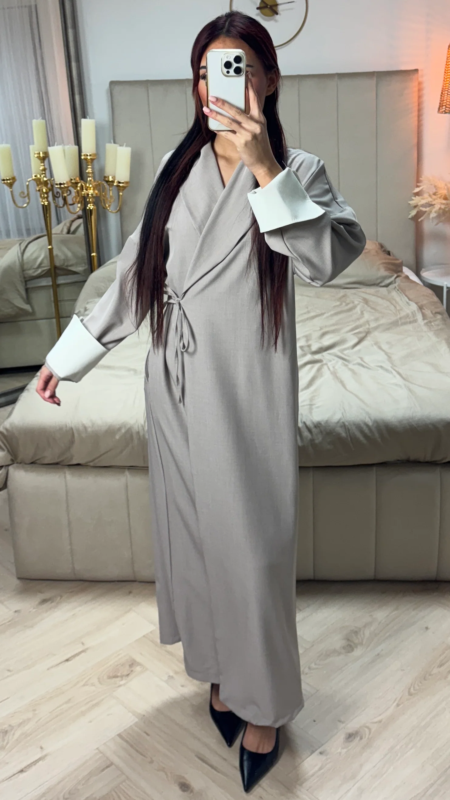 Wrap Tie Belt Kimono White Sleeves - Image 18
