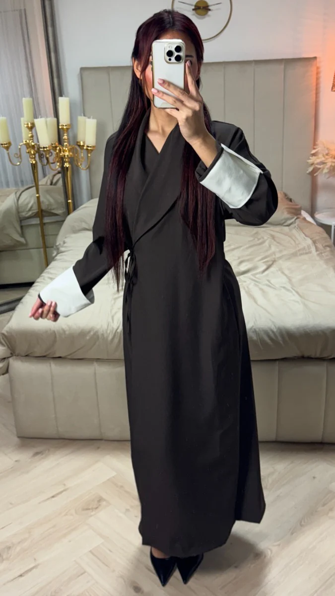 Wrap Tie Belt Kimono White Sleeves - Image 6